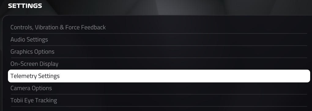 UDP telemetry settings