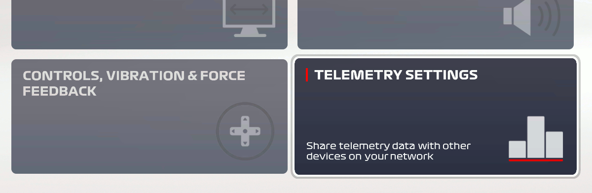 UDP telemetry settings